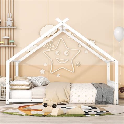 full house metal cover|DNYN Full Size Metal House Bed with Roof Design for Kids .